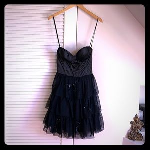 Betsy Johnson strapless black dress